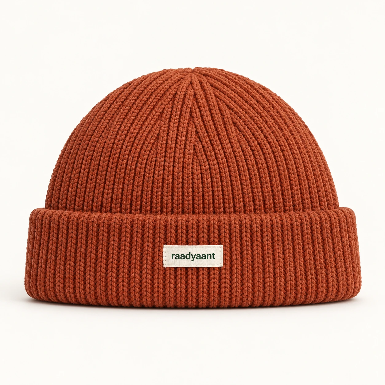 Terracotta Clay Fisherman Beanie, knit beanie