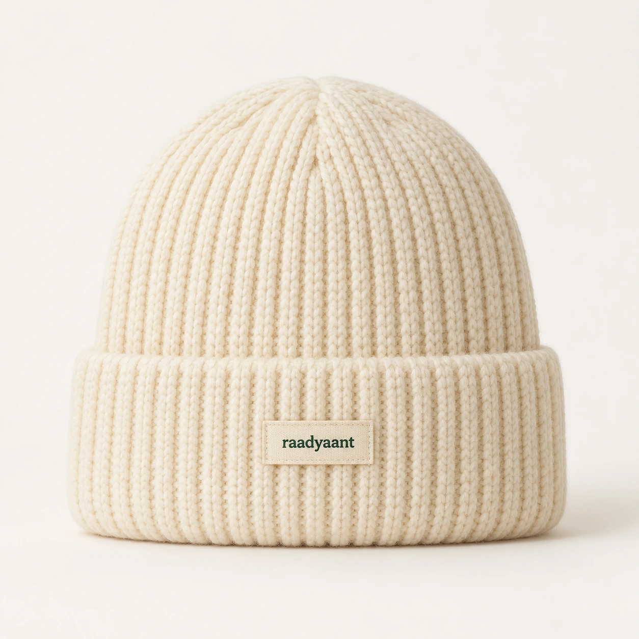 Cream Cloud Rib Beanie, knit beanie